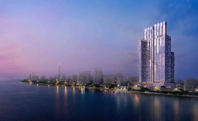 Skypark Lucean Jomtien Pattaya — Exterior by the coast (render)