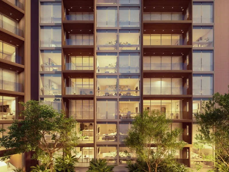CГ©line Wongamat Condominium — Courtyard and facade (render)