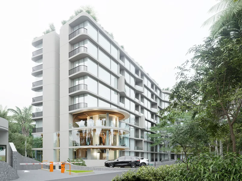 Secret Garden Condominium — Exterior and entrance (render)