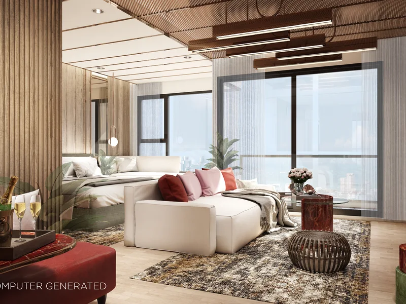 ONCE Pattaya — Bedroom interior (render)