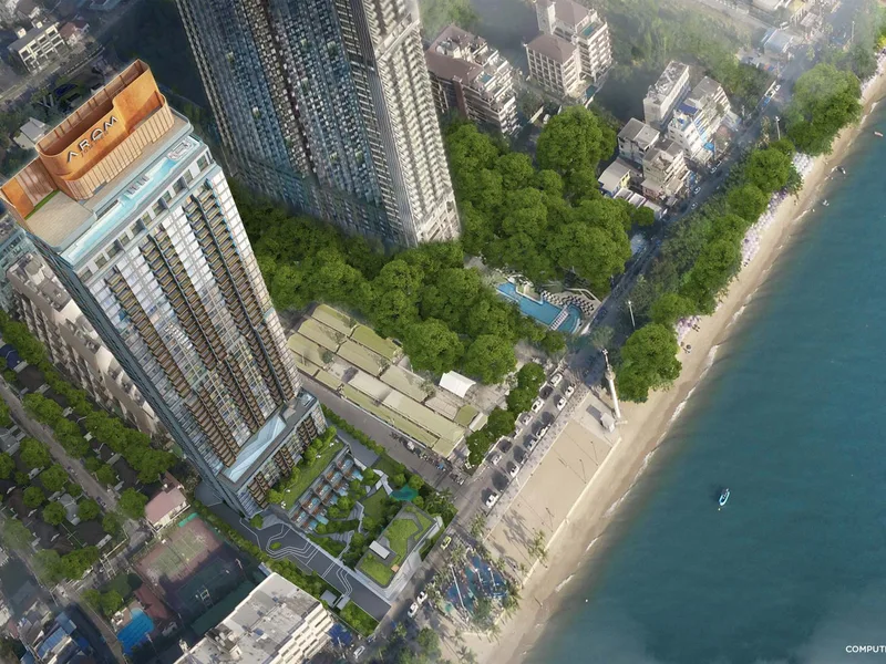 AROM Jomtien — Aerial exterior (render)