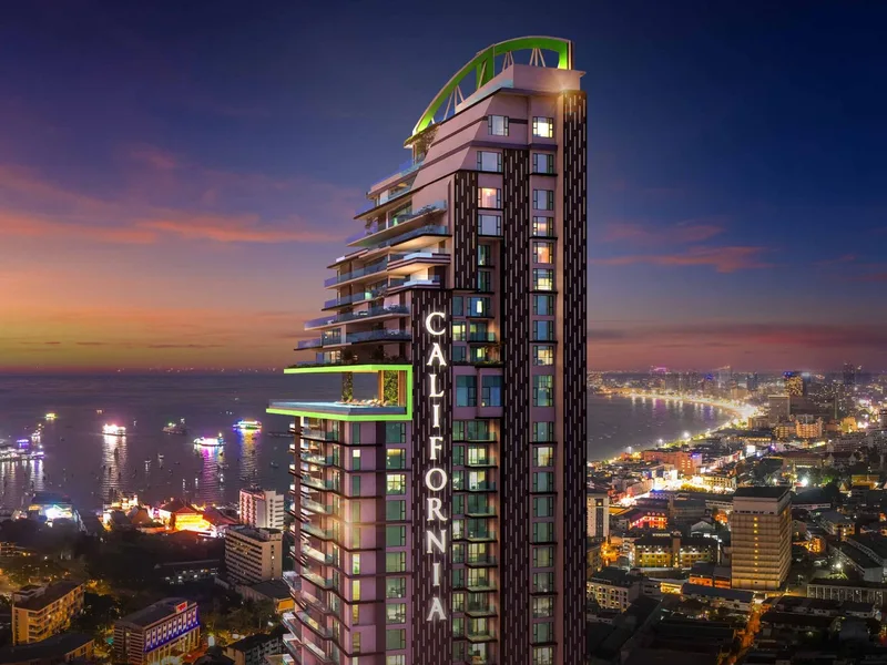The Riviera California — Evening exterior (render)