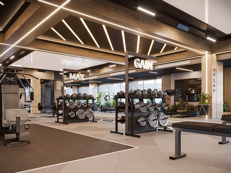 The Riviera California — Fitness room (render)