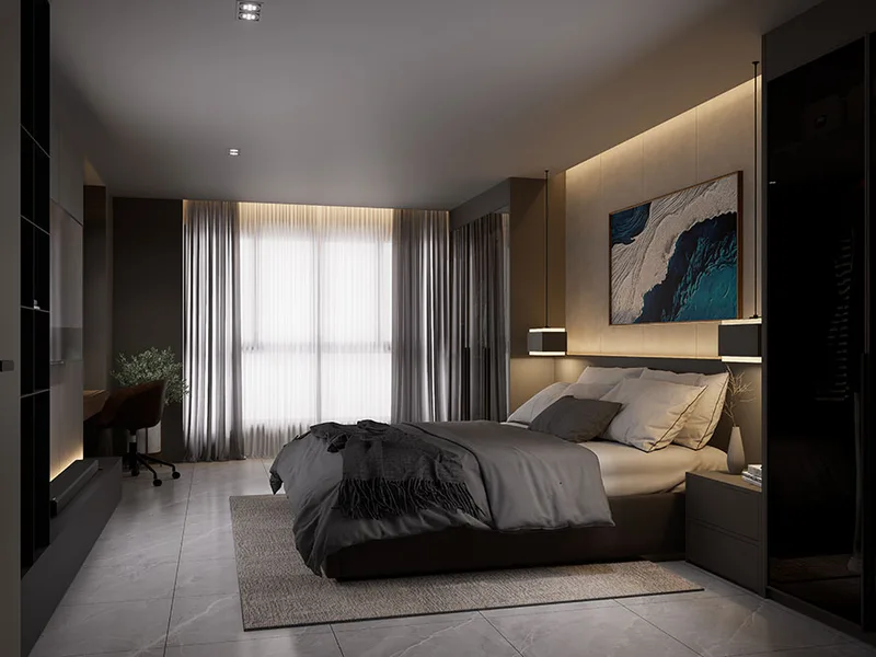 Zensiri Residences Jomtien — Bedroom (render)