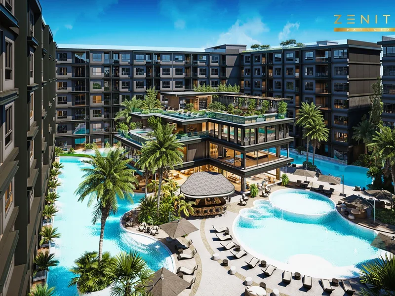 Zenith Pattaya — Courtyard and pools (render)