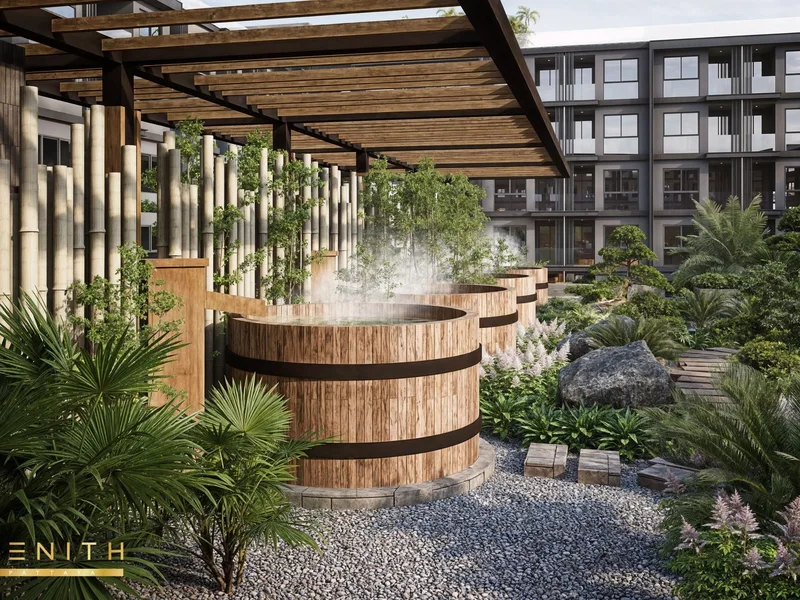 Zenith Pattaya — Garden spa area (render)
