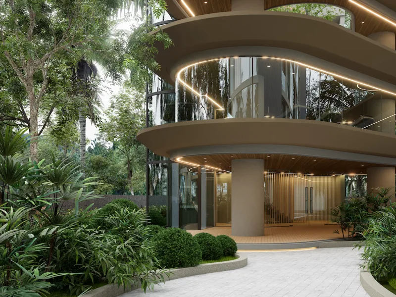 Secret Garden Condominium — Garden and communal building (render)