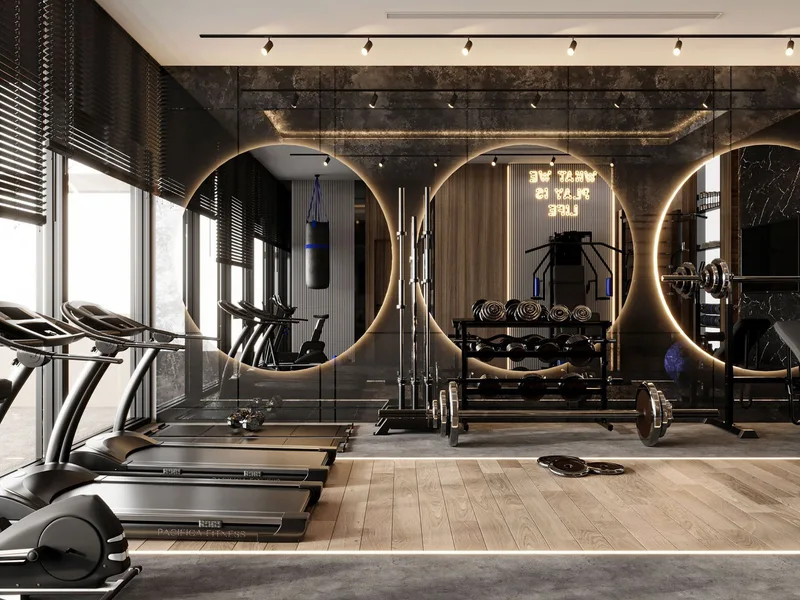 The Riviera Santa Monica — Fitness room (render)