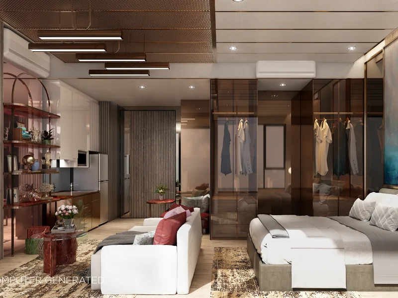 ONCE Pattaya — Living room interior (render)
