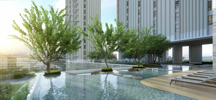 Skypark Lucean Jomtien Pattaya — Garden pool (render)