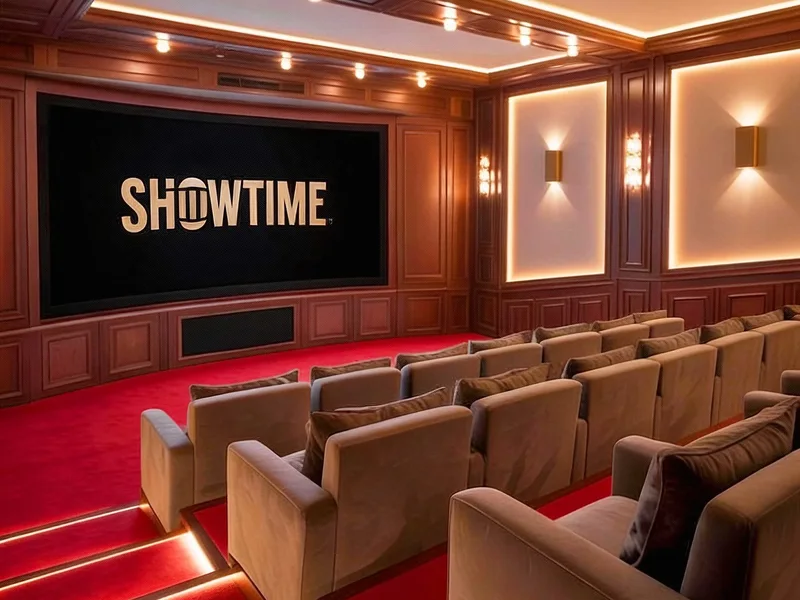 Architectural render of a cinema room with tiered seating at The Riviera Palm Beach Wongamat, Pattaya