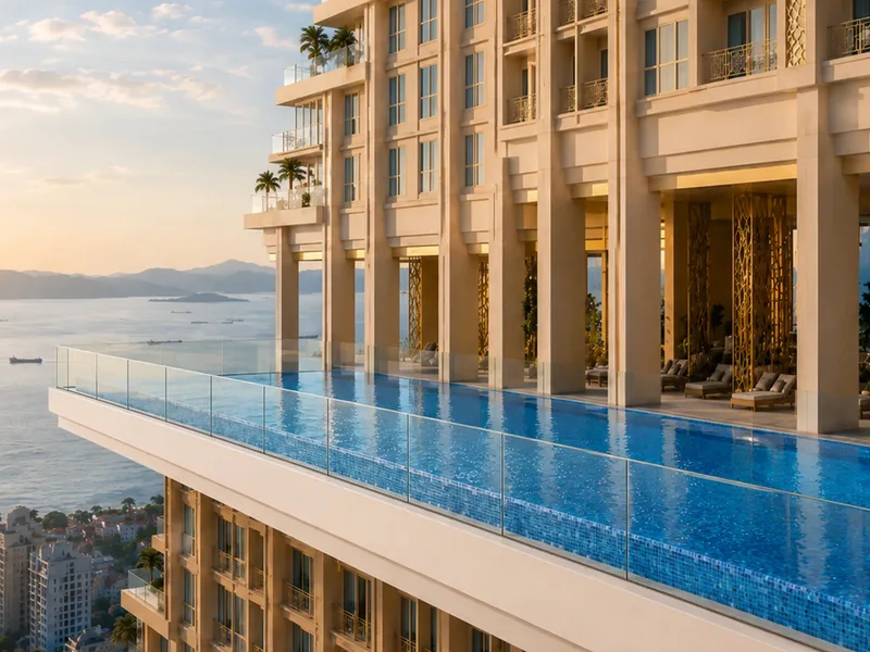 Marina Golden Bay — Elevated swimming pool (render)