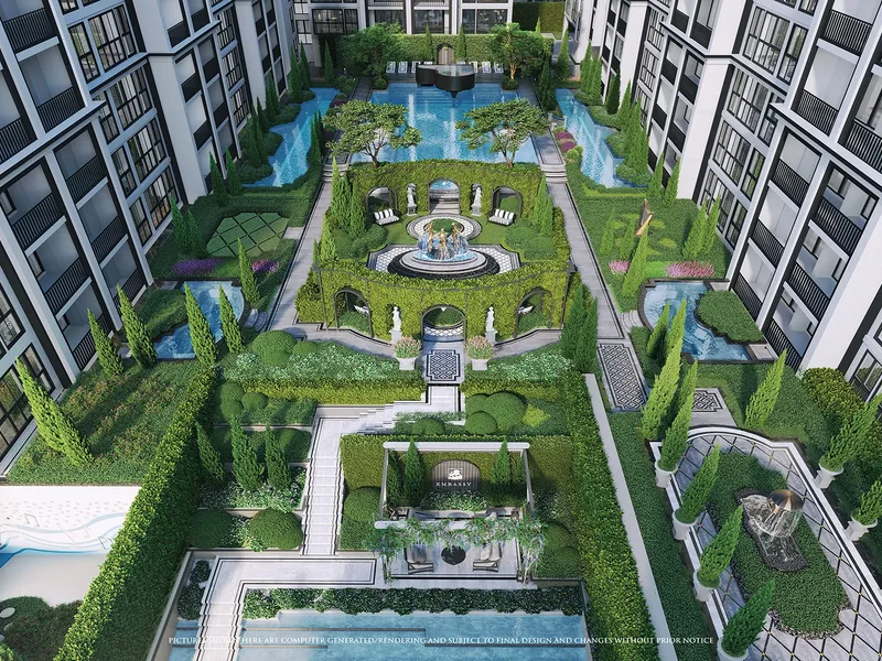 The Embassy Life — Buildings and courtyard (render)