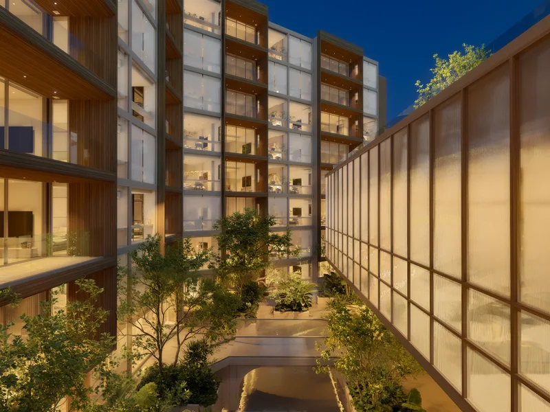 CГ©line Wongamat Condominium — Landscaped courtyard (render)